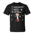 Niedlicher Whippet-Hund Weihnachten Naughty Nice Tried My Best T-Shirt