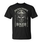 Old School Biker Forever I Motorcycle Bike Skull Biker T-Shirt