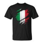 Proud Italian Italia Ripped Italian Flag T-Shirt