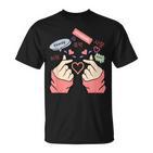 Saranghae Korean Font Kpop Finger Heart T-Shirt