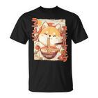 Shiba Inu Loving Ramen Kawaii Neko Shiba Inu Ramen For Dogs T-Shirt