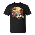 Sunset Cuba Oldtimer Palm Trees Retrointage Summer T-Shirt