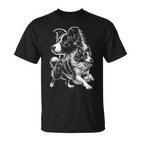 Super Cute Border Collie Cool Portrait On Chest T-Shirt