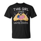 Usa Flag American Flag Heart Slogan America Usa T-Shirt