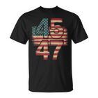 Vintage American Flag Retro 45 47 Trump 2024 T-Shirt