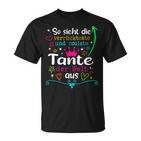 Women's With So Ssieht Die Madster And Coolste Aunt Der Welt T-Shirt