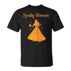 Women's Spritty Woman Beer Alcohol Saufen Trinkerin Malle Jga Saying T-Shirt