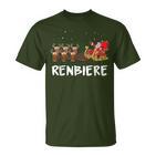 Beer Christmas Reindeer Santa T-Shirt