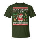 Am Liebsten Santas Kekse Essen Ugly Christmas T-Shirt