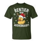 Reindeer Was Ausverkauft Duck Christmas Slogan T-Shirt