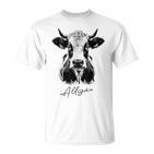 Allgäu Alpsintage Cow Bavaria Souvenir Fun Gray T-Shirt