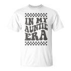 In My Auntie Era Retro Groovy Cool Aunt Auntie Club Gray T-Shirt