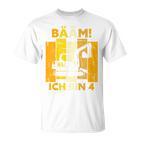 Children's Bäm Ich Bin 4 4 Jahre Boys 4Th Birthday Digger T-Shirt