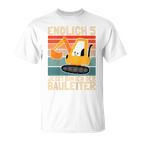 Children's Endlich 5 Jahre Jetzt Bin Ich Bauleiterintage Boy Digger T-Shirt