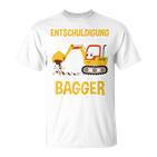 Children's Excuse Das Ich Zu Spät Bin Digger Driver Boy Digger 80 T-Shirt