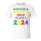 Children's First Day At School Tschüss Kindergarten Hello School 2024 T-Shirt