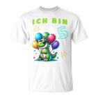 Children's Ich Bin 5 Jahre Alt Dino 5Th Birthday T-Shirt