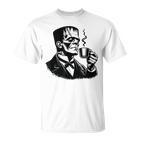 Frankenstein Coffee Drinker Horror And Caffeine Lovers Gray T-Shirt