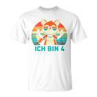 Ich Bin 4 Jahre Junge 4Th Birthday Girl T-Shirt