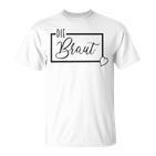 Jga Braut Hochzeit Junggesellenabschied Party Weiss Herz T-Shirt