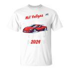 Kinder Endlich Schulkind 2024 Boy School Cone Racing Car First Day At School T-Shirt