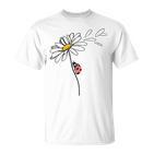 Ladybird On Daisy Blue T-Shirt