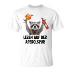 Leben Auf Der Aperolspur Raccoon Meme Racoon Pedro Spritz T-Shirt