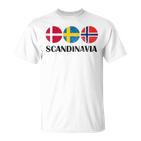 Norway Sweden Denmark Flags Scandinavian Flags Scandinavia T-Shirt