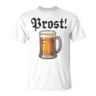 Prost Oktoberfest Bierfest Munich Lederhosen Gray T-Shirt