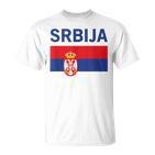 Serbian Flag Football Fan Serbia Srbija T-Shirt