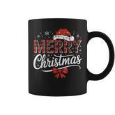 Merry Christmas Lights Santa Hat Xmas Family Coffee Mug