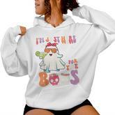 I'm Just Here For The Boos Ghost Halloween Margarita Groovy Women Hoodie