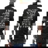 Farming No Farmers No Food Farm Tractors Usa Flag Patriotic Men's T-shirt Back Print