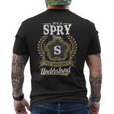 It's A Spry Thing You Wouldn't Understand Personalized Last Name Spry Family Crest Coat Of Arm Men's T-shirt Back Print