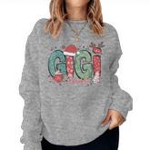 Gigi Claus Christmas Pajama Santa Claus Family Matching Women Sweatshirt