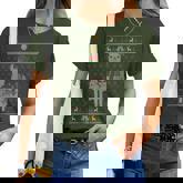 Ugly Christmas Sweater Sloth Riding Llama Elf Hat Outfit Women T-shirt