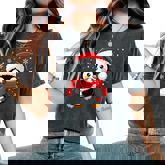 Penguin Christmas Candy Cane Winter Toddler Girl Boy Women Women's Oversized Comfort T-Shirt