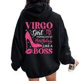 Virgo Girl High Heel Stepping Into Birthday Zodiac Sign Women Oversized Hoodie Back Print