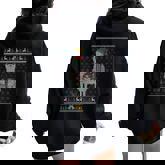 Ugly Christmas Sweater Sloth Riding Llama Elf Hat Outfit Women Oversized Hoodie Back Print