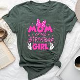 Mom Of The Birthday Girl Mouse Family Matching Mommy Mama Bella Canvas T-shirt