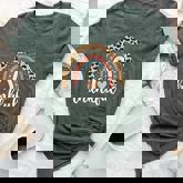 Thankful Thanksgiving Rainbow Leopard Print 2024 Girls Bella Canvas T-shirt