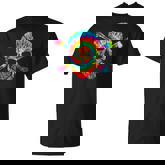 Skull Crossbones Skeleton Colorful Graphic Tie Dye T-Shirt