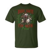 Sorry Santa I’Ve Been Feral Raccoon Riding Horse Xmas T-Shirt
