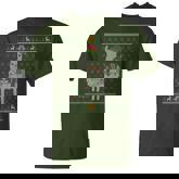 Ugly Christmas Sweater Sloth Riding Llama Elf Hat Outfit T-Shirt