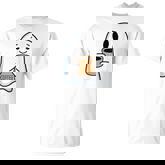 Coffee Lovers Cute Ghost Drinking Coffee Halloween T-Shirt