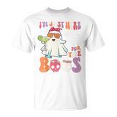 I'm Just Here For The Boos Ghost Halloween Margarita Groovy T-Shirt