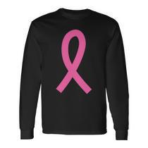 Chemise Manches Longues Ruban Rose Cancer Du Sein - Message De Soutien - Neuf