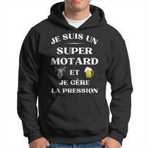 Sweat à Capuche Motard Spreadshirt – Message "La Moto M'appelle", Coupe Premium, 70% Coton Bio, 30% Polyester Recyclé