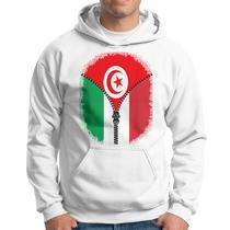 Sweat à Capuche Tunisie - Drapeau Tunisien Imprimé, Coupe Classique, Pour Hommes, Femmes Et Enfants
