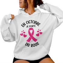 Sweat à Capuche Octobre Rose – Battement De Cœur Ruban Rose Cancer Du Sein, Solidarité Femme, Cadeau Émotionnel
